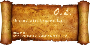 Orenstein Leonetta névjegykártya